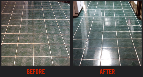 Before and After Tile & Grout Cleaning
